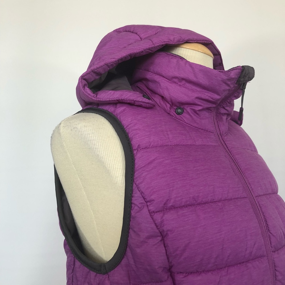 NWOT Tangerine purple quilted  hooded vest S - Picture 5 of 8